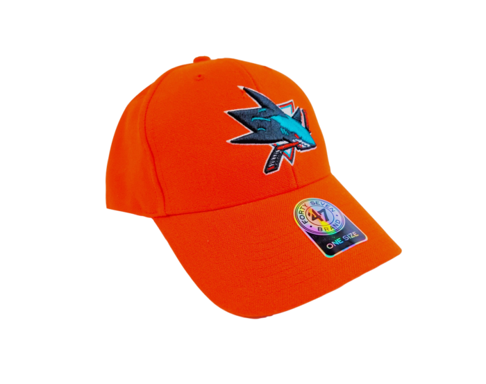 47 Brand NHL San Jose Sharks snapback cap in white and orange