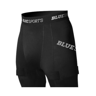 Blue Sports Fitted Shorts With Cup Senior Suspensor