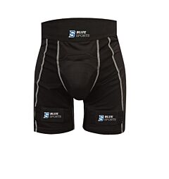 Jock Blue Sports Compression Jock Pro Shorts With Cup and Velcro Junior S